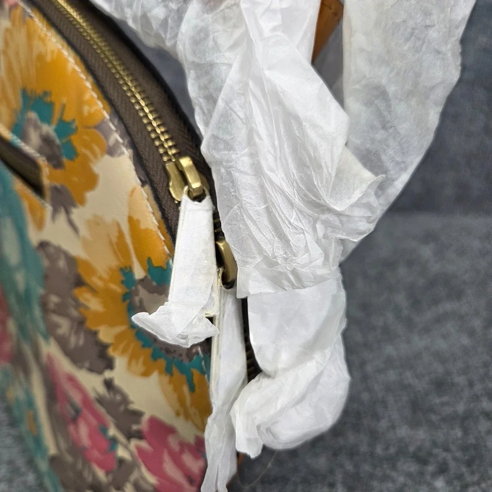 Patricia Nash First Bloom Meldola Dome Satchel crossbody bag Floral Leather $219